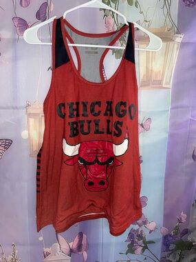 Chicago Bulls Red Graphic Racerback Tank Top - Womens